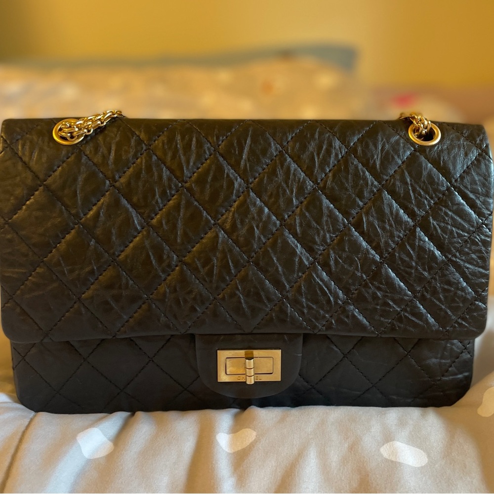 Chanel Calfskin Quilted Reissue 227 Black